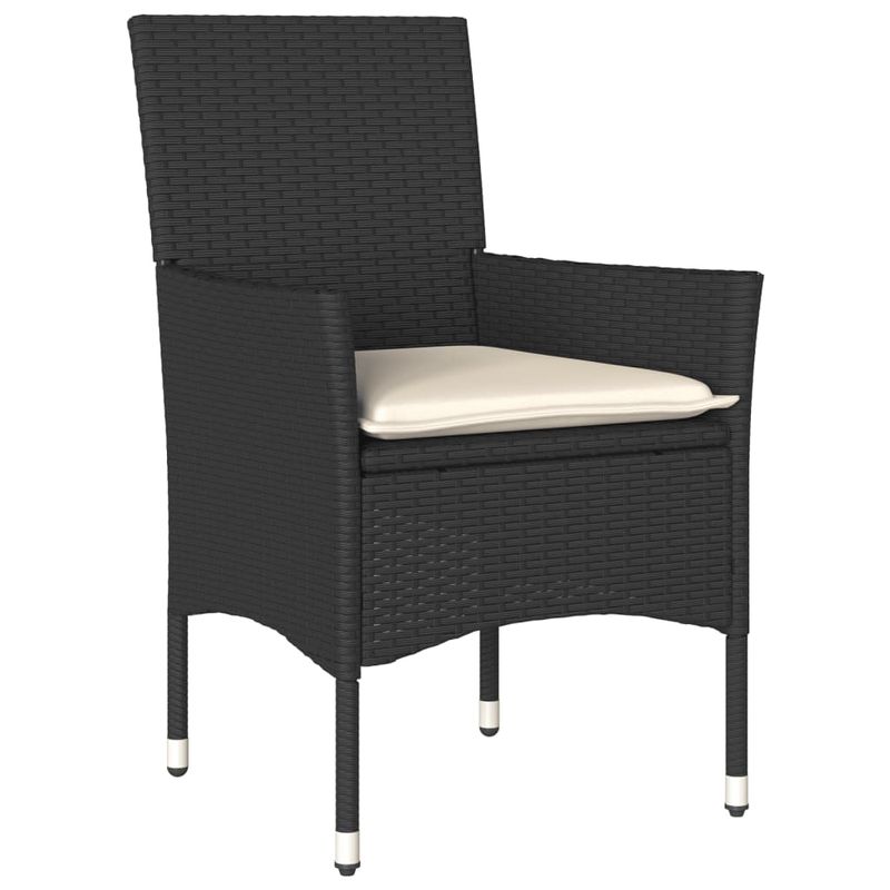 Casa si Gradina - Gradina si terasa - Mobilier exterior - Seturi mobila gradina - Set mobilier gradina perne 5 piese negru poliratan/lemn acacia - Infinity.ro