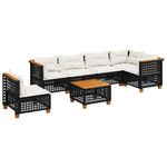 Casa si Gradina - Gradina si terasa - Mobilier exterior - Seturi mobila gradina - Set canapele de gradina cu perne, 7 piese, negru, poliratan - Infinity.ro