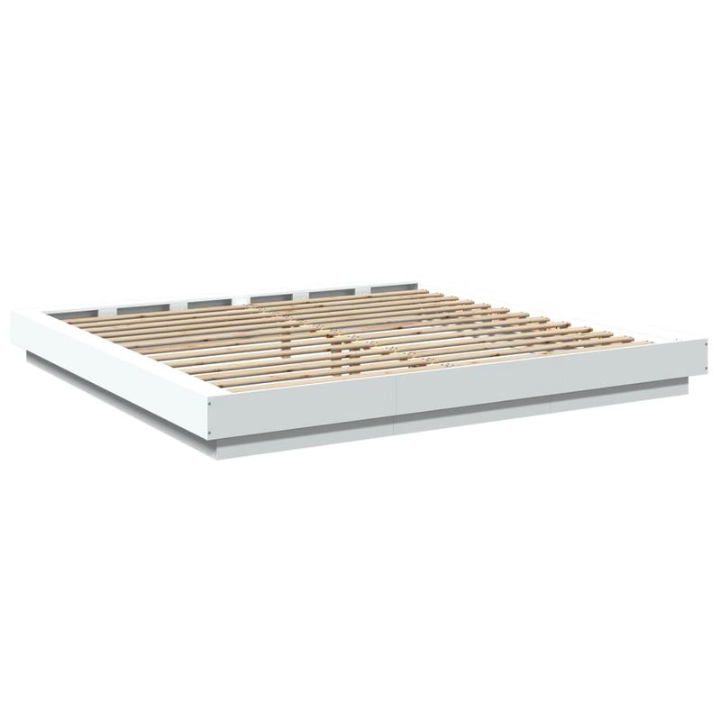Casa si Gradina - Mobilier - Paturi si accesorii - Paturi - Cadru de pat cu lumini LED, alb, 180x200 cm, lemn prelucrat - Infinity.ro