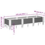 Casa si Gradina - Gradinarit si plante - Plante si ghivece - Ghivece si suporturi - Jardiniera de gradina cu tarusi, gri, 125x40x28,5 cm, PP - Infinity.ro