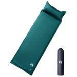 Sport si Outdoor - Camping - Saltele si accesorii pentru somn - Saltele camping - Saltea de camping auto-gonflabila cu perna integrata, verde - Infinity.ro