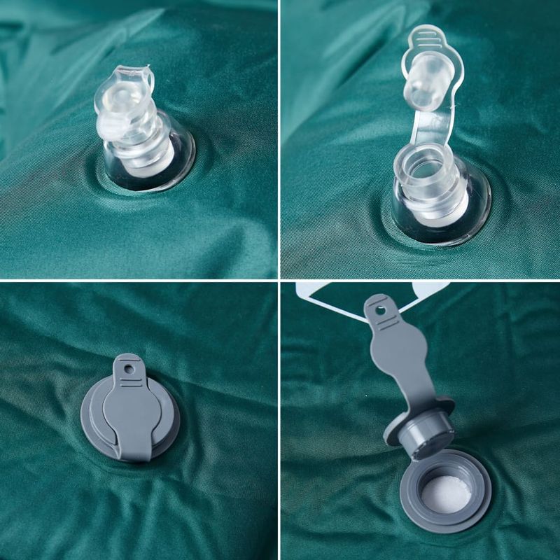 Sport si Outdoor - Camping - Saltele si accesorii pentru somn - Saltele camping - Saltea de camping auto-gonflabila cu perna integrata, verde - Infinity.ro