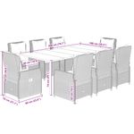 Casa si Gradina - Gradina si terasa - Mobilier exterior - Seturi mobila gradina - Set mobilier de gradina cu perne, 9 piese, maro, poliratan - Infinity.ro
