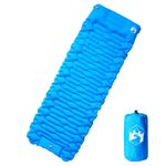 Sport si Outdoor/Camping/Saltele si accesorii pentru somn/Saltele camping - Saltea de camping auto-gonflabila, cu perna integrata, albastra - Infinity.ro