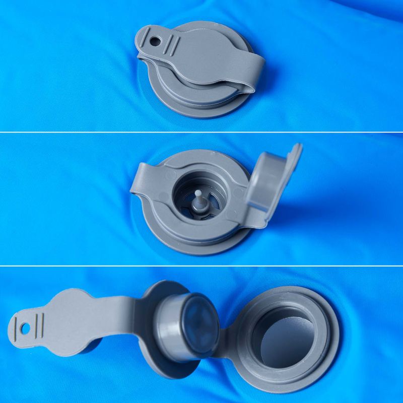 Sport si Outdoor/Camping/Saltele si accesorii pentru somn/Saltele camping - Saltea de camping auto-gonflabila, cu perna integrata, albastra - Infinity.ro