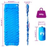 Sport si Outdoor/Camping/Saltele si accesorii pentru somn/Saltele camping - Saltea de camping auto-gonflabila, cu perna integrata, albastra - Infinity.ro