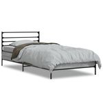 Casa si Gradina - Mobilier - Paturi si accesorii - Paturi - Cadru de pat, gri sonoma, 100x200 cm, lemn prelucrat si metal - Infinity.ro