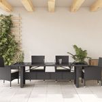 Casa si Gradina - Gradina si terasa - Mobilier exterior - Mese gradina - Masa gradina cu blat din sticla, negru, 240x90x75 cm, poliratan - Infinity.ro