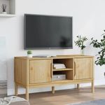 Casa si Gradina - Mobilier - Comode si corpuri - Comode - Dulap TV "FLORO", maro ceruit, 114x43x55 cm, lemn masiv de pin - Infinity.ro