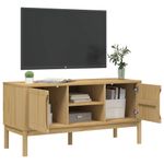 Casa si Gradina - Mobilier - Comode si corpuri - Comode - Dulap TV "FLORO", maro ceruit, 114x43x55 cm, lemn masiv de pin - Infinity.ro