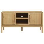 Casa si Gradina - Mobilier - Comode si corpuri - Comode - Dulap TV "FLORO", maro ceruit, 114x43x55 cm, lemn masiv de pin - Infinity.ro