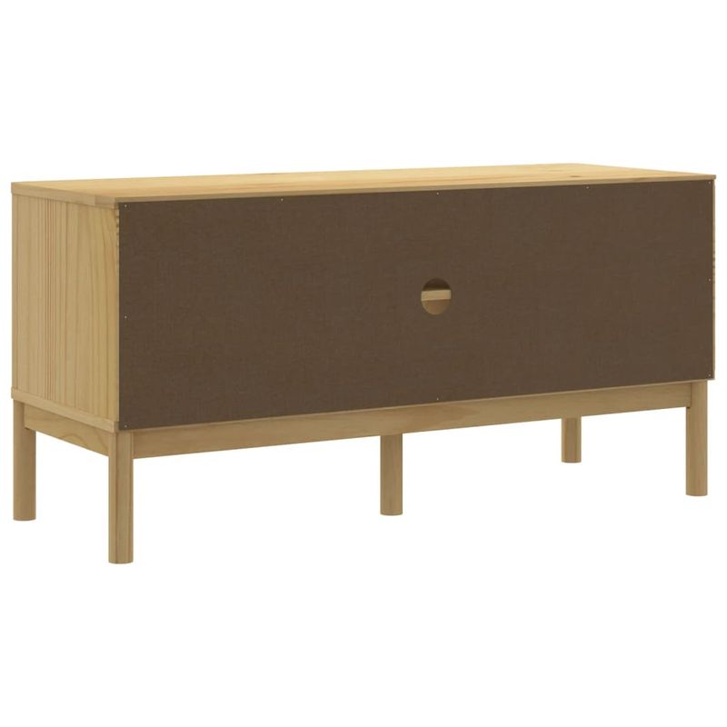 Casa si Gradina - Mobilier - Comode si corpuri - Comode - Dulap TV "FLORO", maro ceruit, 114x43x55 cm, lemn masiv de pin - Infinity.ro