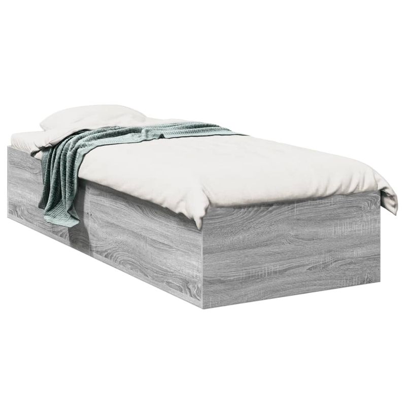 Casa si Gradina - Mobilier - Paturi si accesorii - Paturi - Cadru de pat, gri sonoma, 90x200 cm, lemn prelucrat - Infinity.ro