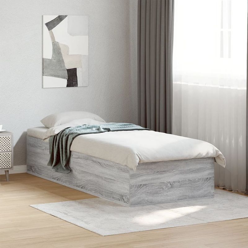 Casa si Gradina - Mobilier - Paturi si accesorii - Paturi - Cadru de pat, gri sonoma, 90x200 cm, lemn prelucrat - Infinity.ro