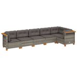 Casa si Gradina - Gradina si terasa - Mobilier exterior - Seturi mobila gradina - Set mobilier gradina cu perne, 6 piese, gri, poliratan - Infinity.ro