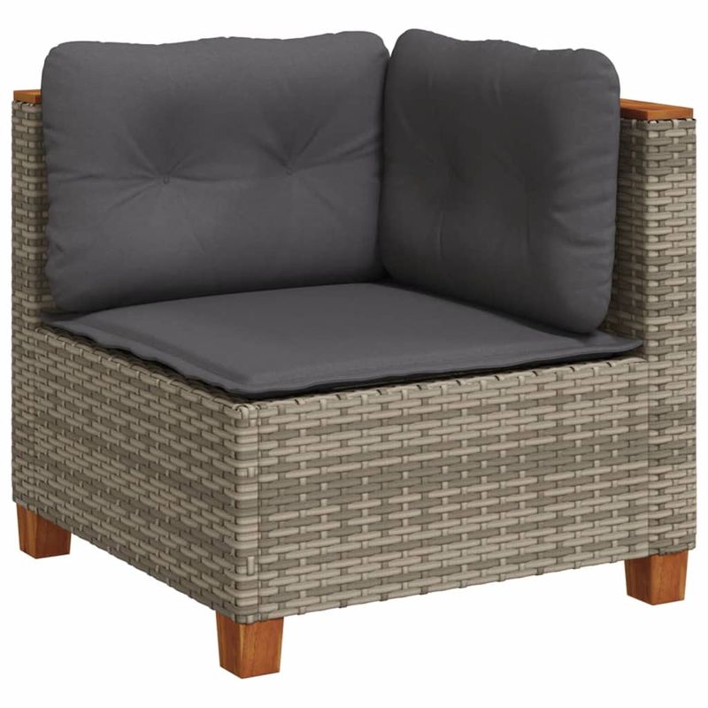Casa si Gradina - Gradina si terasa - Mobilier exterior - Seturi mobila gradina - Set mobilier gradina cu perne, 6 piese, gri, poliratan - Infinity.ro
