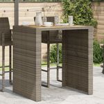 Casa si Gradina - Gradina si terasa - Mobilier exterior - Mese gradina - Masa gradina blat din lemn acacia gri 105x80x110 cm poliratan - Infinity.ro