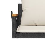 Casa si Gradina - Gradina si terasa - Mobilier exterior - Bancute de gradina - Banca de balansoar cu perne, negru, 63x62x40 cm, poliratan, model cotiere cu design rotund - Infinity.ro