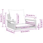 Casa si Gradina - Gradina si terasa - Mobilier exterior - Bancute de gradina - Banca de balansoar cu perne, negru, 63x62x40 cm, poliratan, model cotiere cu design rotund - Infinity.ro