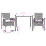 Casa si Gradina - Gradina si terasa - Mobilier exterior - Seturi mobila gradina - Set mobilier gradina cu perne 3 piese gri poliratan/lemn acacia - Infinity.ro
