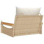 Casa si Gradina - Gradina si terasa - Mobilier exterior - Bancute de gradina - Banca de balansoar cu perne, bej, 63x62x40 cm, poliratan, model cotiere cu design rotund - Infinity.ro