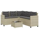 Casa si Gradina - Gradina si terasa - Mobilier exterior - Seturi mobila gradina - Canapea gradina cu masa/perne, forma de L poliratan gri deschis - Infinity.ro