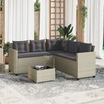 Casa si Gradina - Gradina si terasa - Mobilier exterior - Seturi mobila gradina - Canapea gradina cu masa/perne, forma de L poliratan gri deschis - Infinity.ro
