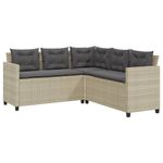 Casa si Gradina - Gradina si terasa - Mobilier exterior - Seturi mobila gradina - Canapea gradina cu masa/perne, forma de L poliratan gri deschis - Infinity.ro