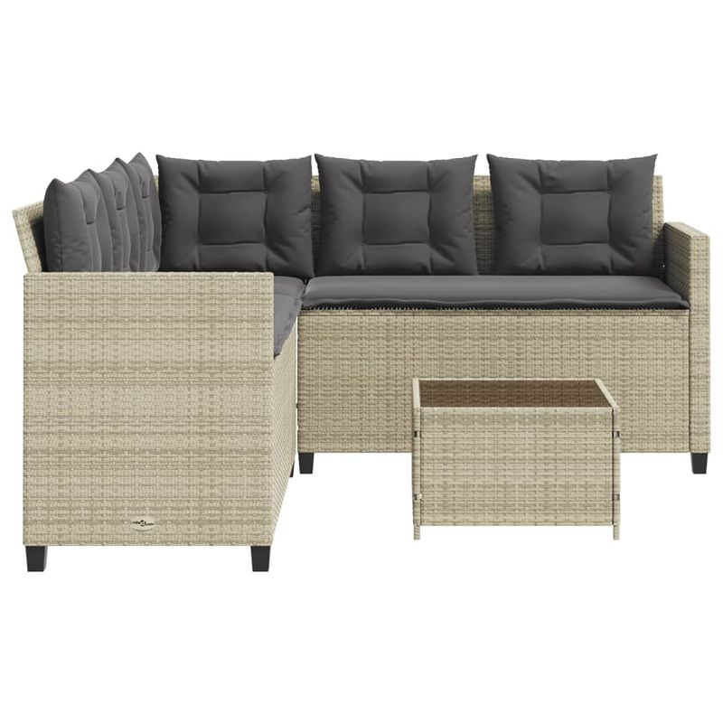 Casa si Gradina - Gradina si terasa - Mobilier exterior - Seturi mobila gradina - Canapea gradina cu masa/perne, forma de L poliratan gri deschis - Infinity.ro
