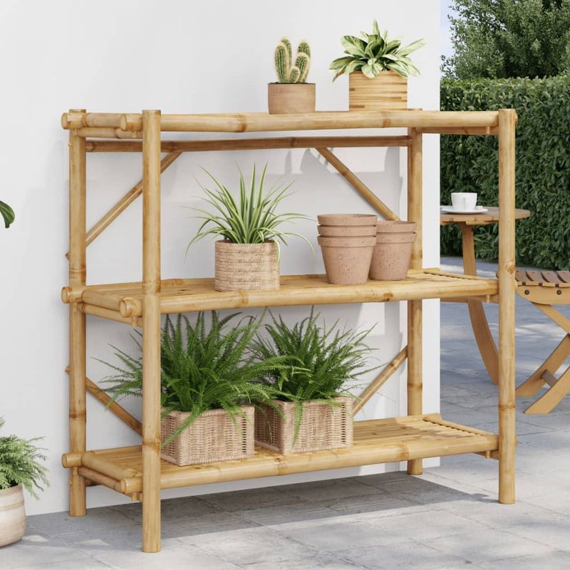 Casa si Gradina - Mobilier - Biblioteci si rafturi - Rafturi - Raft cu 3 niveluri, 100x40x90 cm, bambus - Infinity.ro
