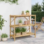 Casa si Gradina - Mobilier - Biblioteci si rafturi - Rafturi - Raft cu 3 niveluri, 100x40x90 cm, bambus - Infinity.ro