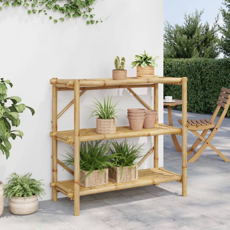Casa si Gradina - Mobilier - Biblioteci si rafturi - Rafturi - Raft cu 3 niveluri, 100x40x90 cm, bambus - Infinity.ro