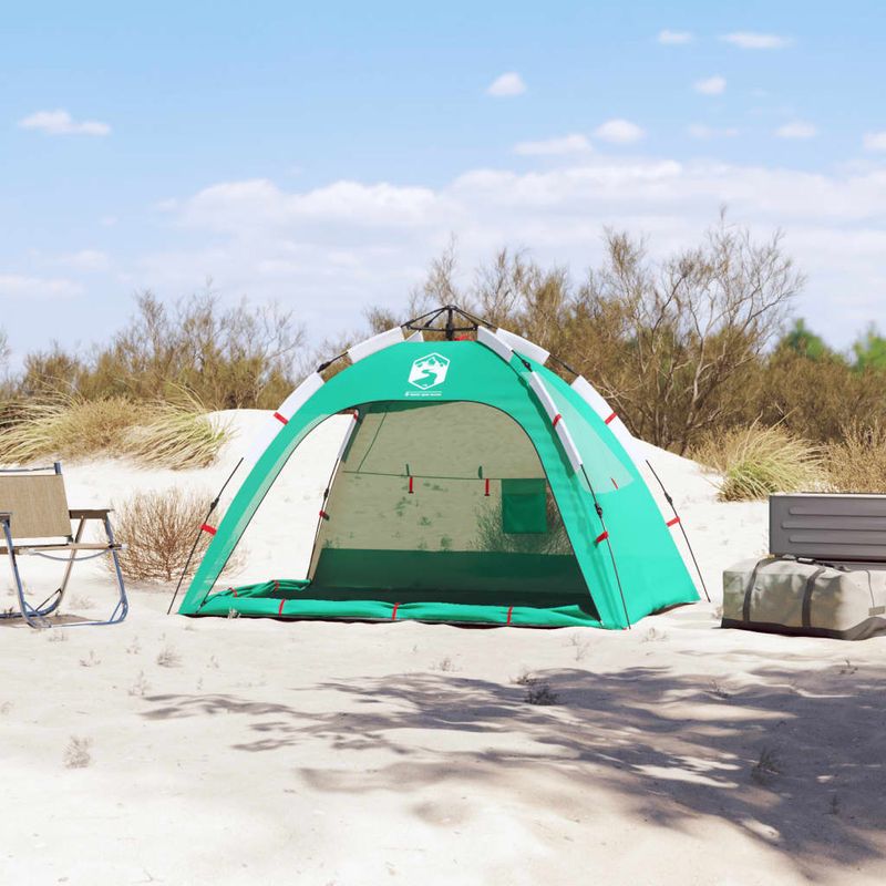 Sport si Outdoor - Camping - Corturi camping - Cort camping 4 persoane verde marin impermeabil setare rapida - Infinity.ro
