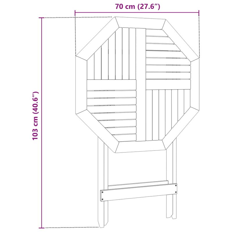 Casa si Gradina - Gradina si terasa - Mobilier exterior - Mese gradina - Masa de gradina pliabila, Ø70x75 cm, lemn masiv acacia - Infinity.ro