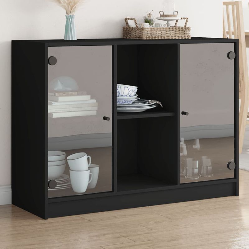 Casa si Gradina - Mobilier - Comode si corpuri - Comode - Servanta, negru, 102x37x75,5 cm, lemn prelucrat - Infinity.ro