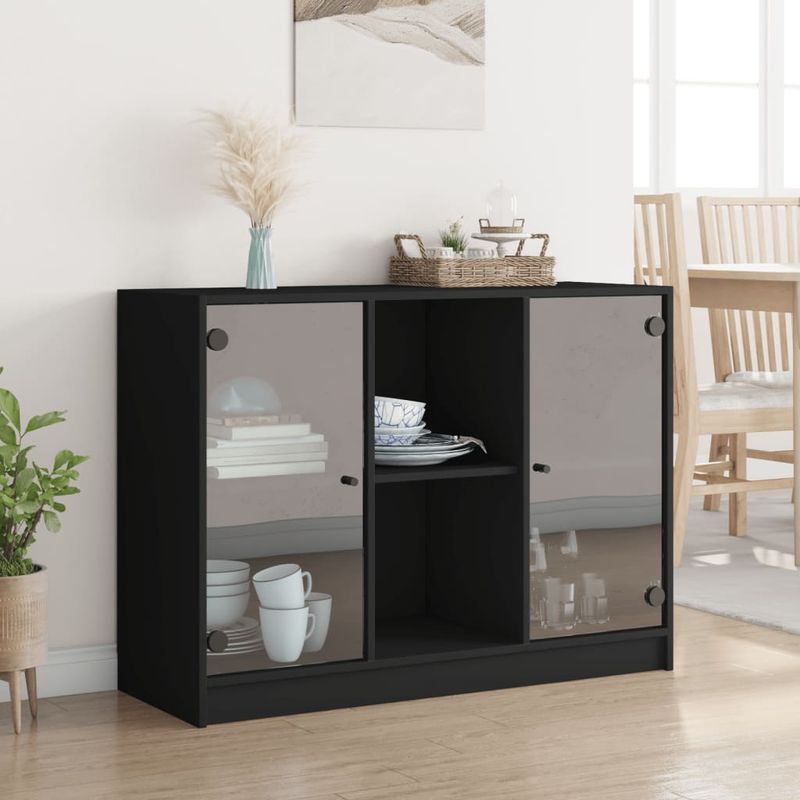 Casa si Gradina - Mobilier - Comode si corpuri - Comode - Servanta, negru, 102x37x75,5 cm, lemn prelucrat - Infinity.ro