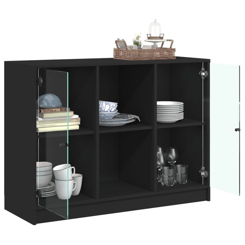 Casa si Gradina - Mobilier - Comode si corpuri - Comode - Servanta, negru, 102x37x75,5 cm, lemn prelucrat - Infinity.ro