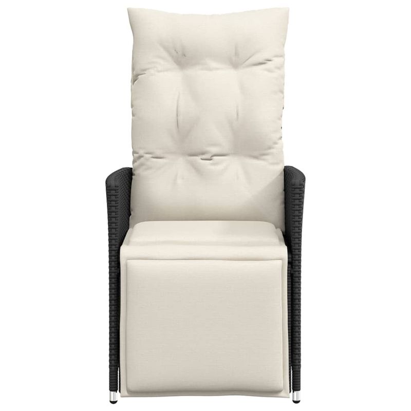 Casa si Gradina - Gradina si terasa - Mobilier exterior - Scaune si sezlonguri gradina - Scaune de gradina rabatabile cu perne, 2 buc., negru, poliratan - Infinity.ro