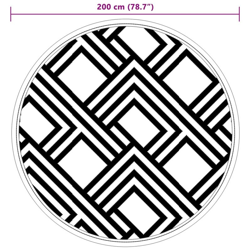 Casa si Gradina - Textile si covoare - Covoare - Covoare casa - Covor de exterior, gri cu dungi, diametru 200 cm, PP - Infinity.ro