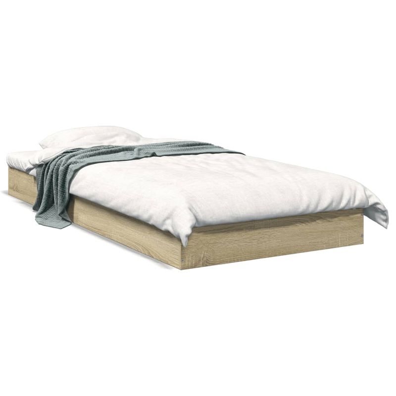 Casa si Gradina - Mobilier - Paturi si accesorii - Paturi - Cadru de pat, stejar sonoma, 75x190 cm, lemn prelucrat - Infinity.ro