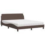 Casa si Gradina - Mobilier - Paturi si accesorii - Paturi - Pat cu saltea, maro, 160x200 cm, piele ecologica - Infinity.ro