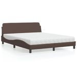 Casa si Gradina - Mobilier - Paturi si accesorii - Paturi - Pat cu saltea, maro, 160x200 cm, piele ecologica - Infinity.ro