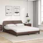 Casa si Gradina - Mobilier - Paturi si accesorii - Paturi - Pat cu saltea, maro, 160x200 cm, piele ecologica - Infinity.ro