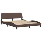 Casa si Gradina - Mobilier - Paturi si accesorii - Paturi - Pat cu saltea, maro, 160x200 cm, piele ecologica - Infinity.ro