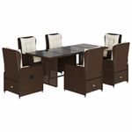 Casa si Gradina - Gradina si terasa - Mobilier exterior - Seturi mobila gradina - Set mobilier de gradina cu perne, 7 piese, maro, poliratan - Infinity.ro