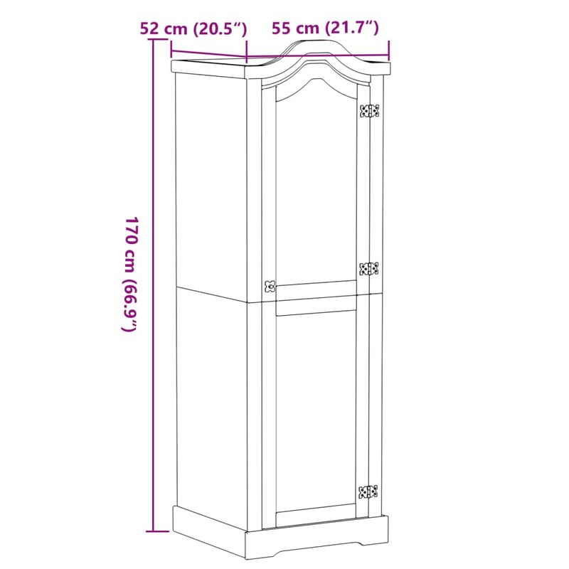 Casa si Gradina - Mobilier - Dulapuri si sifoniere - Sifoniere - Sifonier Corona, 55x52x170 cm, lemn masiv de pin - Infinity.ro