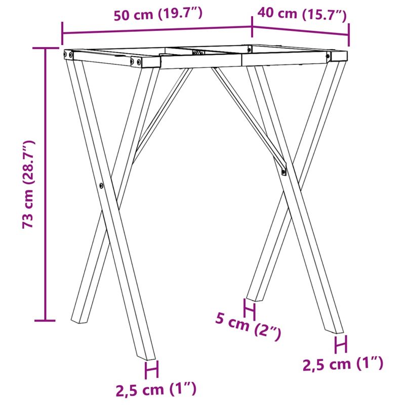 Casa si Gradina - Mobilier - Feronerie si accesorii mobila - Picioare masa de sufragerie X-Frame 50x40x73 cm Fonta - Infinity.ro