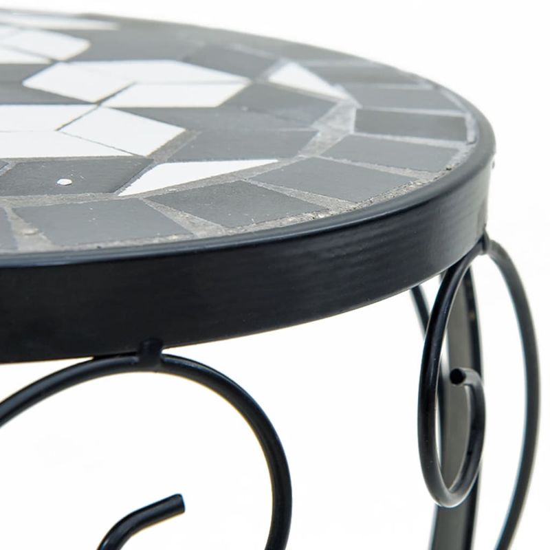 Casa si Gradina - Gradinarit si plante - Plante si ghivece - Ghivece si suporturi - Suporturi pentru plante, 3 buc., negru si alb, ceramica - Infinity.ro