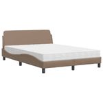 Casa si Gradina - Mobilier - Paturi si accesorii - Paturi - Pat cu saltea, cappuccino, 120x200cm piele ecologica - Infinity.ro
