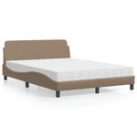 Casa si Gradina - Mobilier - Paturi si accesorii - Paturi - Pat cu saltea, cappuccino, 120x200cm piele ecologica - Infinity.ro